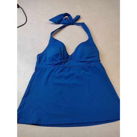 Title Nine Size S Blue Halter Tankini Top - Picture 1 of 3